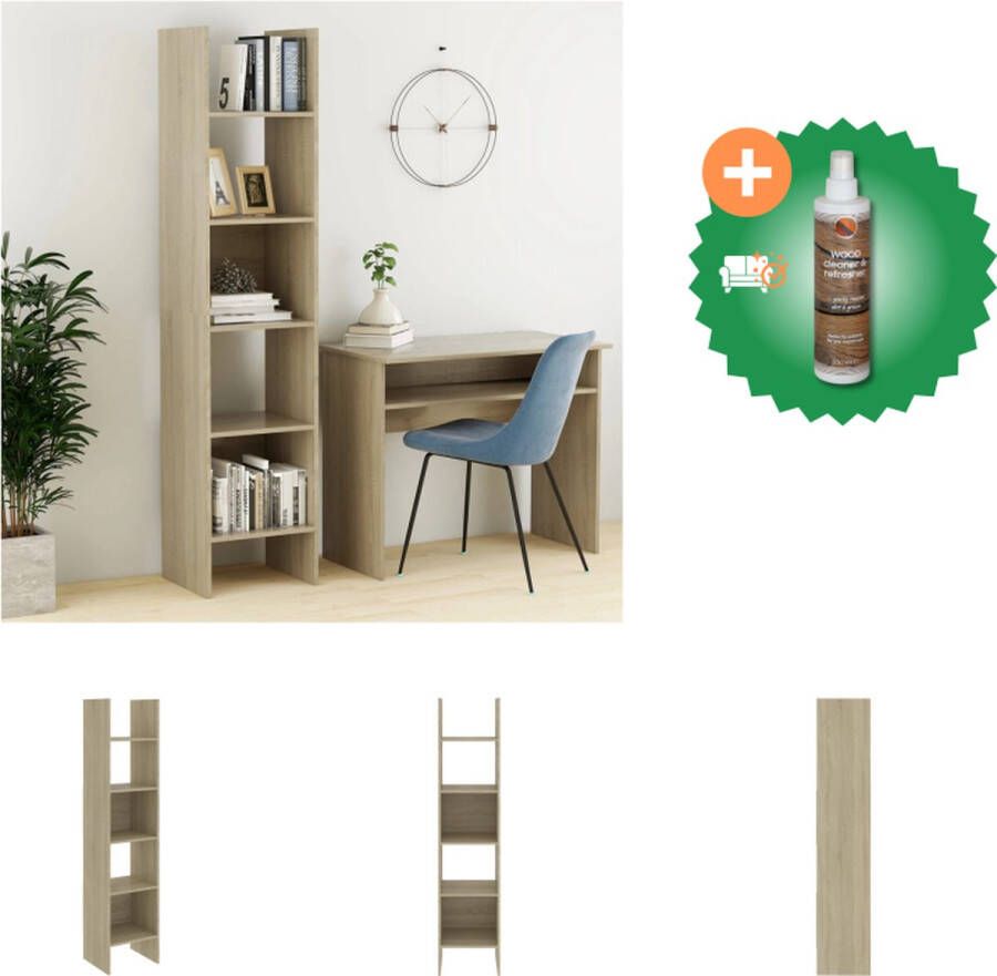 VidaXL Opbergkast Sonoma Eiken 40 x 35 x 180 cm Stevig en Duurzaam Kast Inclusief Houtreiniger en verfrisser