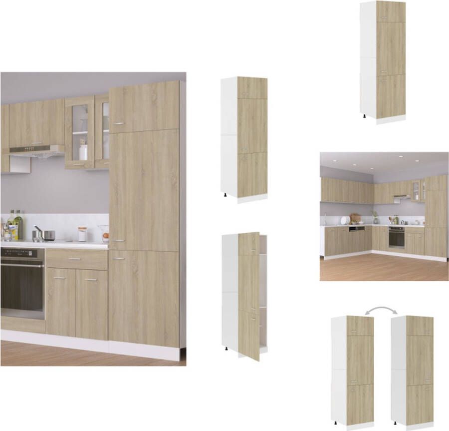 VidaXL Opbergkast Sonoma Eiken 60 x 57 x 207 cm 4 schappen Keukenkast