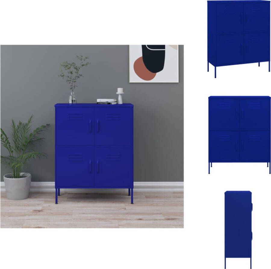VidaXL Opbergkast Opbergkasten Opslagkast Opslagkasten Opbergkast 80x35x101 5 cm staal marineblauw
