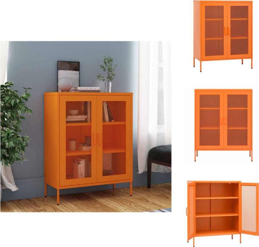 VidaXL Opbergkast Opbergkasten Opslagkast Opslagkasten Opbergkast 80x35x101 5 cm staal oranje