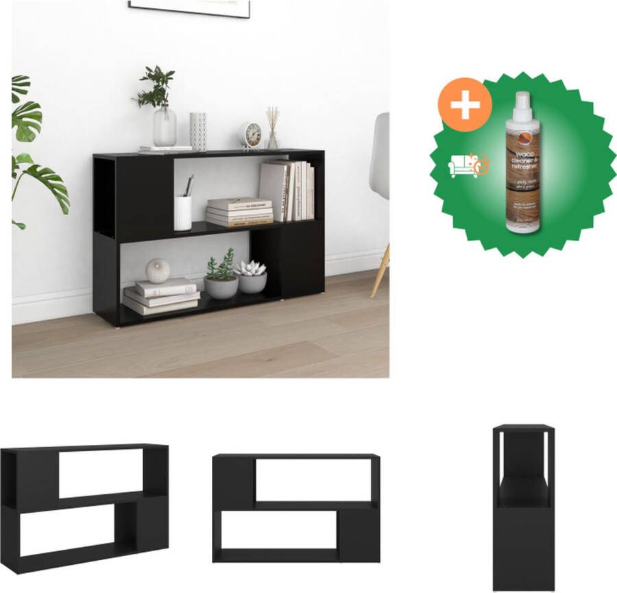 VidaXL Opbergkast Uniek ontwerp Boekenrek 100 x 24 x 63 cm Ken- Stevig en duurzaam Kleur- zwart Kast Inclusief Houtreiniger en verfrisser