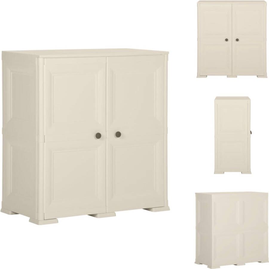 VidaXL Kast Kasten Kast Opberglocker Opbergkast hout-look 79x43x85 5 cm kunststof vanille-ijskleurig