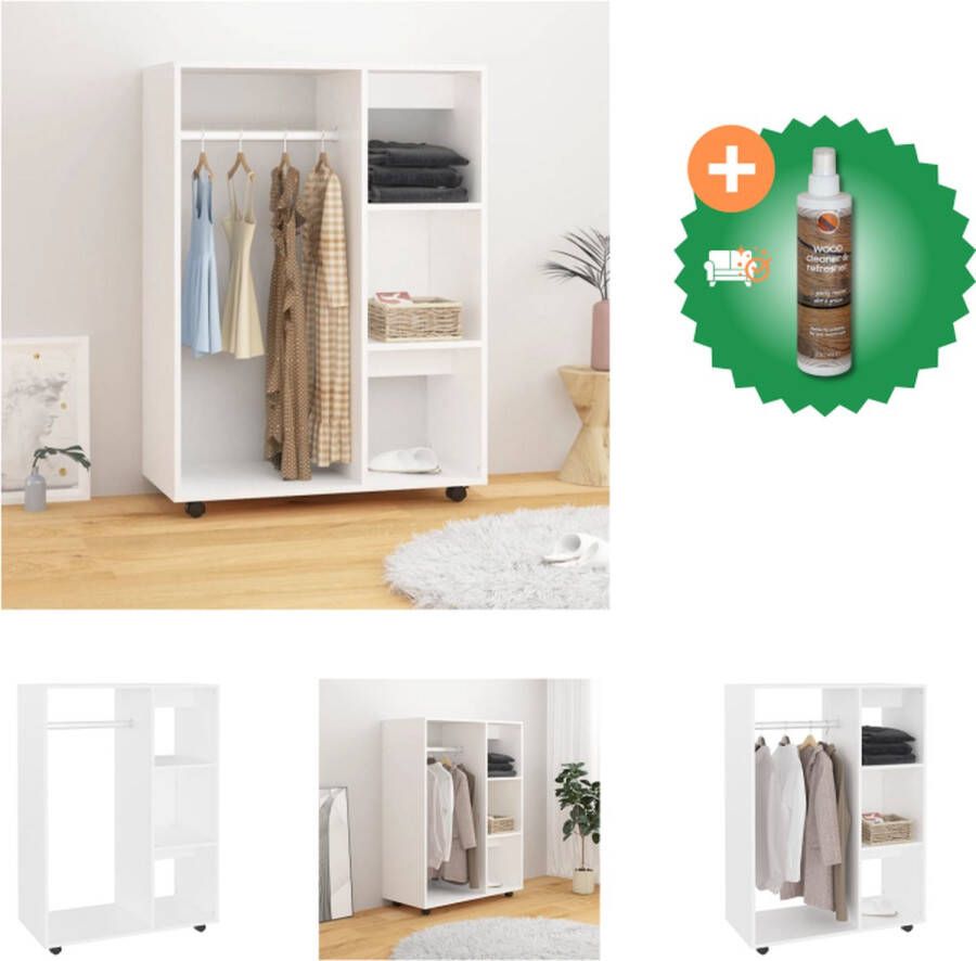 VidaXL Opbergkast Wit 80 x 40 x 110 cm Spaanplaat Kast Inclusief Houtreiniger en verfrisser