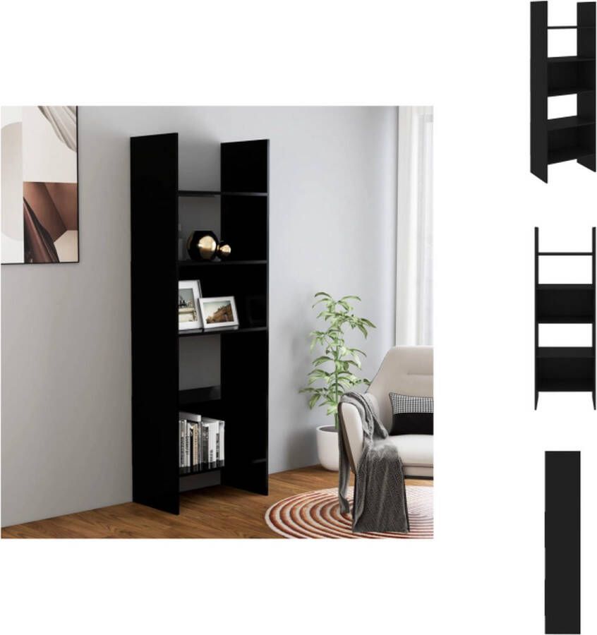 VidaXL Boekenkast Boekenkasten Boekenmeubel Boekenmeubels Boekenkast 60x35x180 cm bewerkt hout zwart - Foto 2