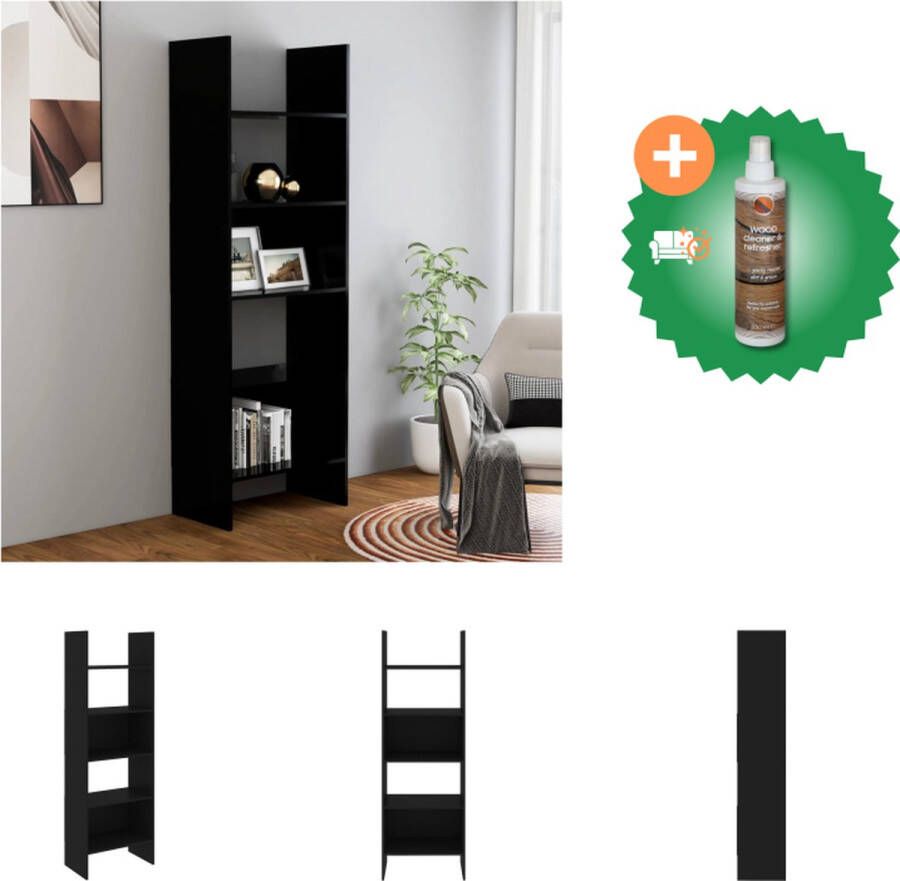 VidaXL Opbergkast XYZ Boekenkast 60 x 35 x 180 cm Zwart Spaa Kast Inclusief Houtreiniger en verfrisser - Foto 2