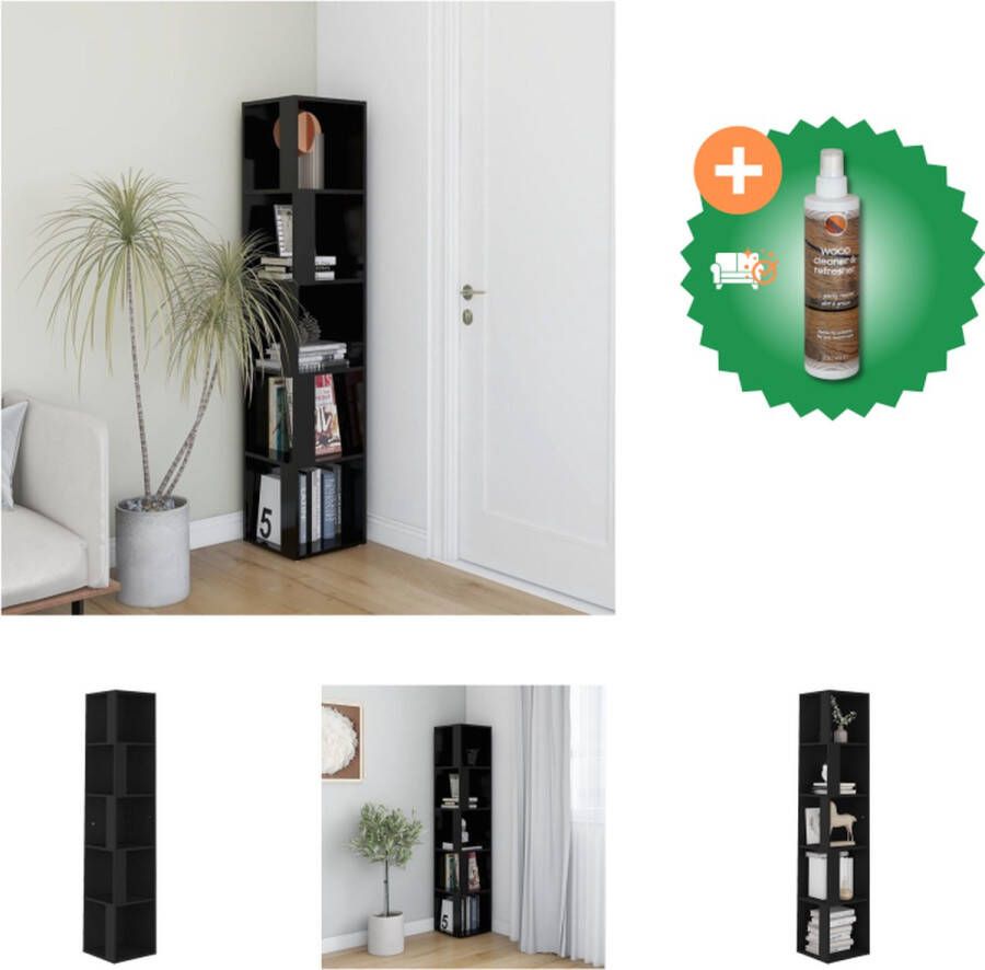 VidaXL Opbergkast zwart 33 x 33 x 164.5 cm stevig en compact Kast Inclusief Houtreiniger en verfrisser