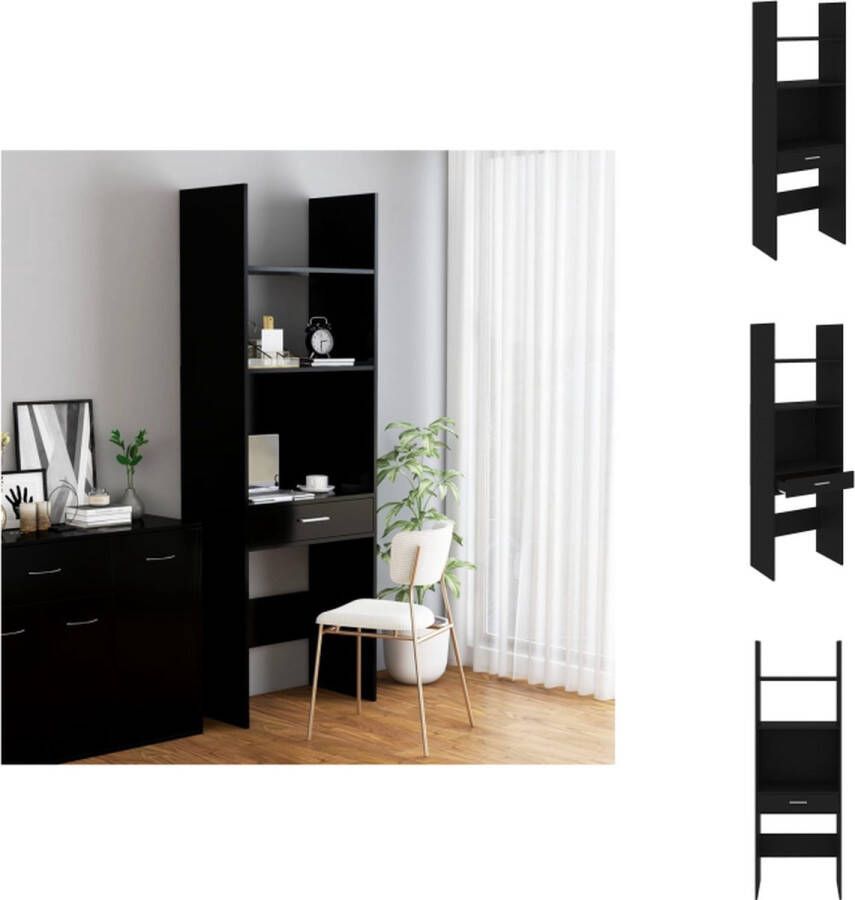 VidaXL Opbergkast Zwart 60 x 35 x 180 cm Stevig en ruim Kast