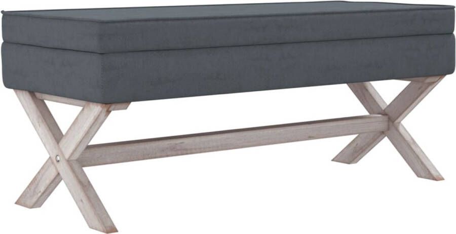 VidaXL Opbergkruk Fluweel Donkergrijs 110x45x49 cm Krukken Velvet Stoffen Meubilair Donkere Grijze Meubels Opbergbank Salontafel Multifunctionele Bank