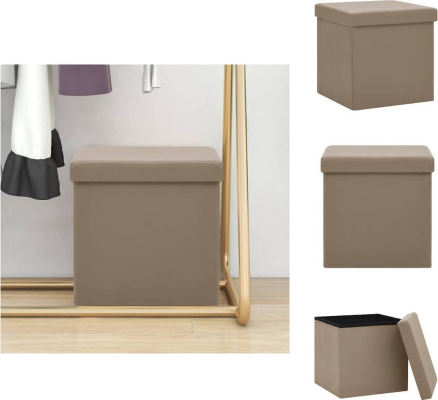 VidaXL Opbergkruk Opbergkrukken Opbergcontainer Opbergkist Opbergkruk inklapbaar PVC cappuccinokleurig