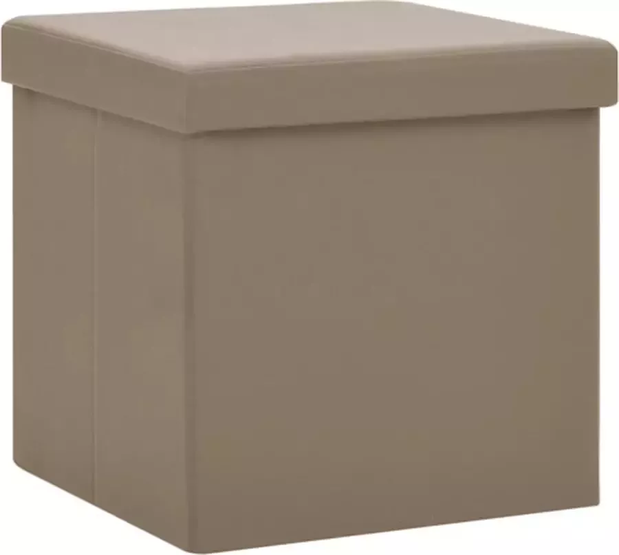 VidaXL -Opbergkruk-inklapbaar-PVC-cappuccinokleurig - Foto 3