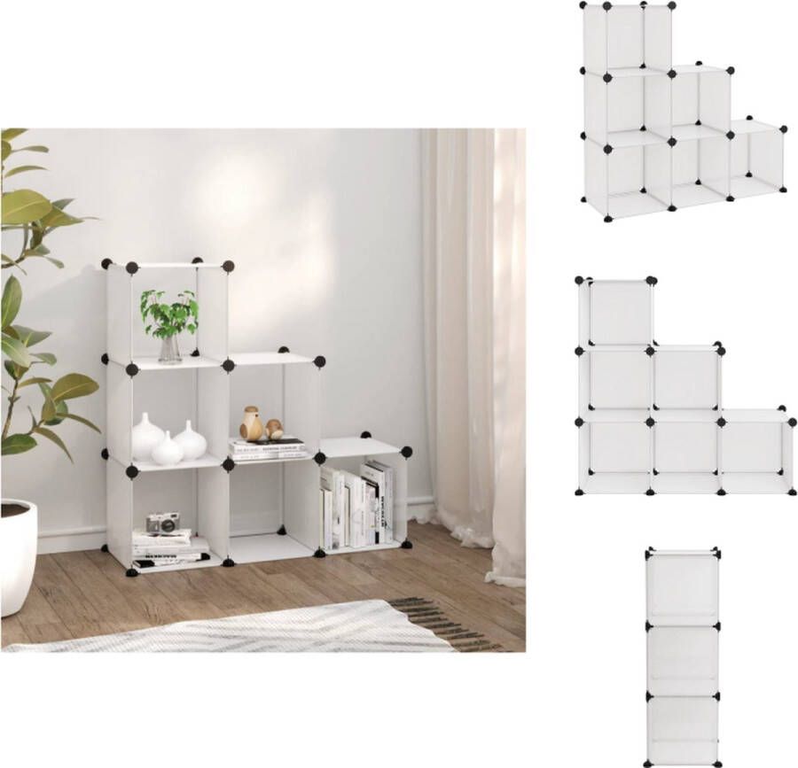 VidaXL Opbergmeubel Opbergmeubelen Opberger Opbergkast Opbergmeubel met 6 vakken polypropeen transparant - Foto 2