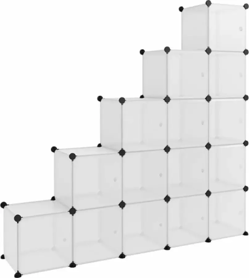 VidaXL -Opbergmeubel-met-15-vakken-en-deuren-polypropeen-transparant - Foto 2