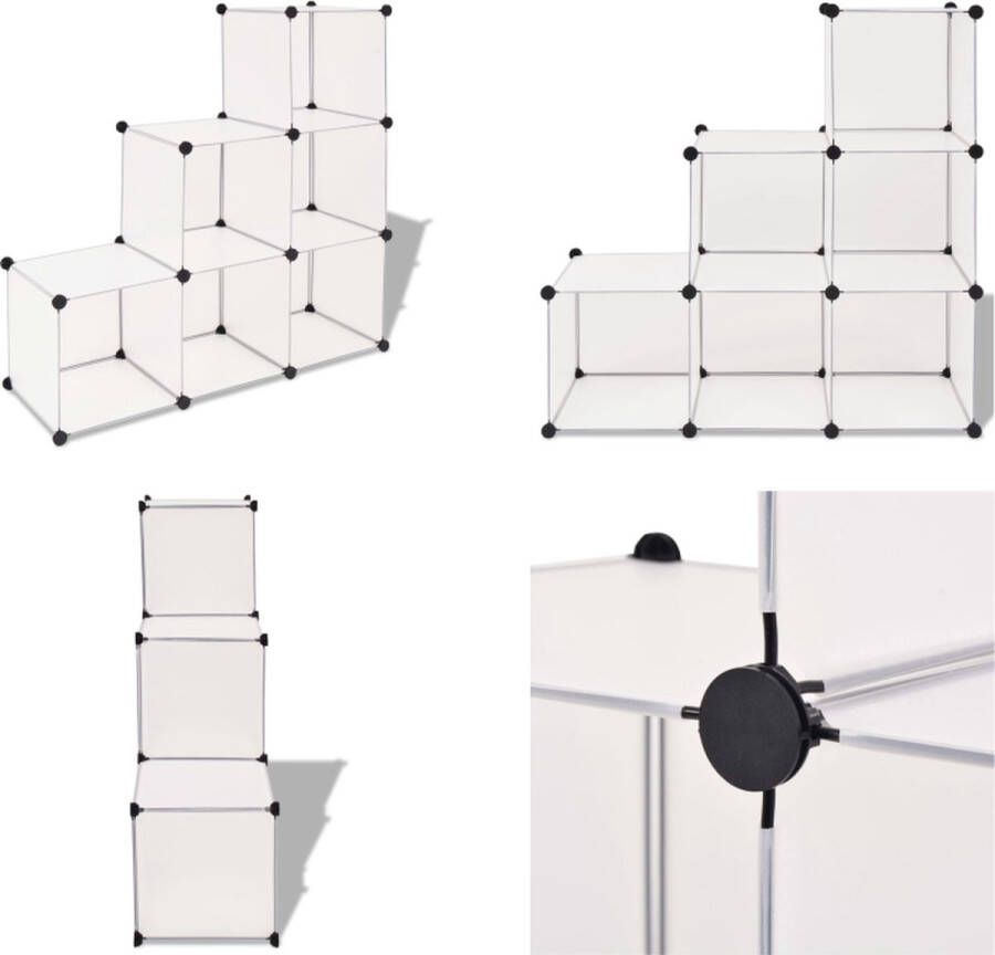 VidaXL Opbergmeubel met 6 vakken wit Opbergmeubel Opbermeubels Opbergmeubilair Schoenenrek