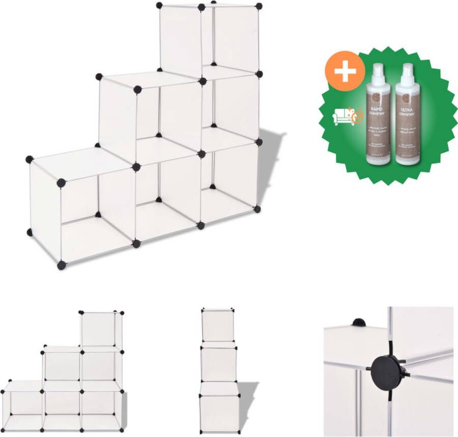VidaXL Opbergmeubel met 6 vakken wit Schoenenkast Inclusief Onderhoudsset