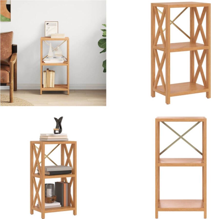VidaXL Opbergrek 3-laags 40x30x78 cm massief eikenhout Schap Schappen Boekenkast Garagekast