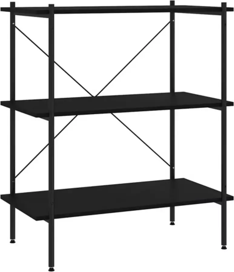 VidaXL -Opbergrek-3-laags-80x40x92-cm-zwart - Foto 2