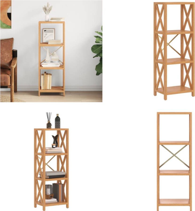 VidaXL Opbergrek 4-laags 40x30x112 cm massief eikenhout Schap Schappen Boekenkast Garagekast