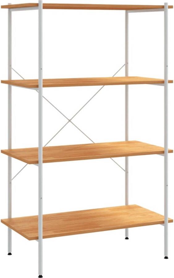 VidaXL -Opbergrek-4-laags-80x40x130-cm-wit-en-eikenkleurig