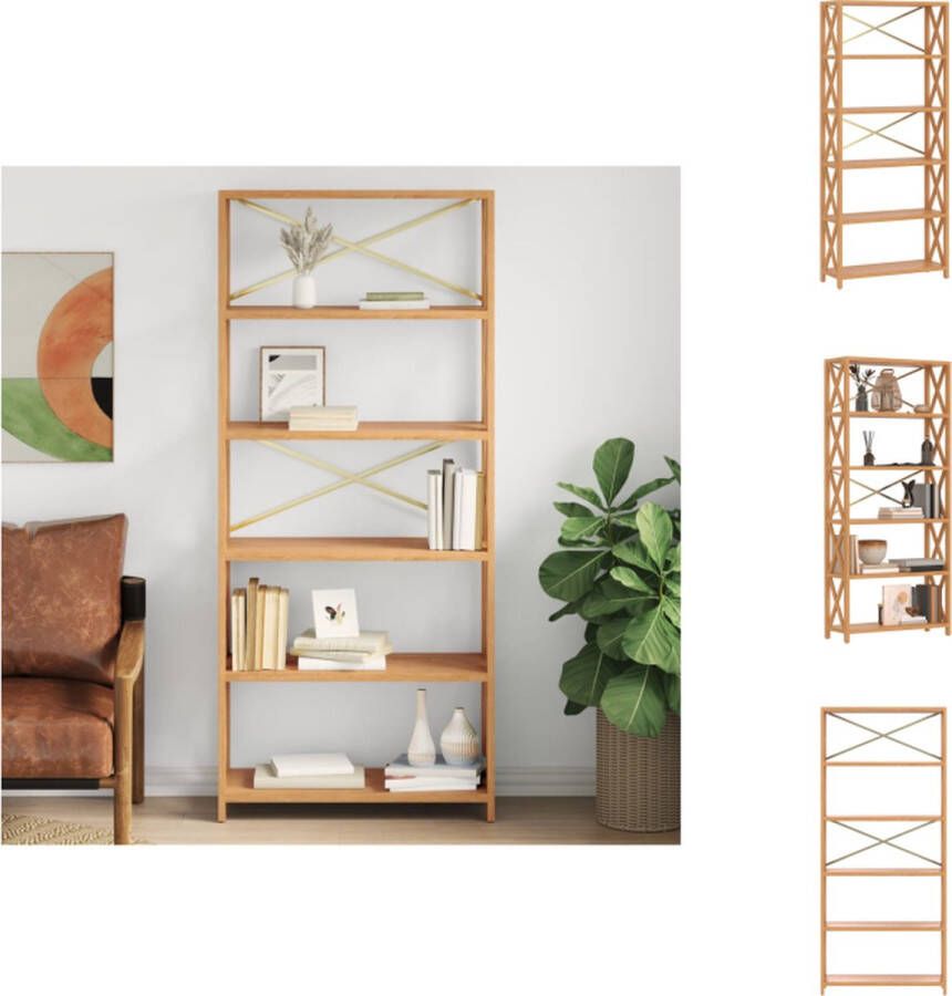 VidaXL Schap Schappen Boekenkast Garagekast Opbergrek 6-laags 80x30x181 cm massief eikenhout
