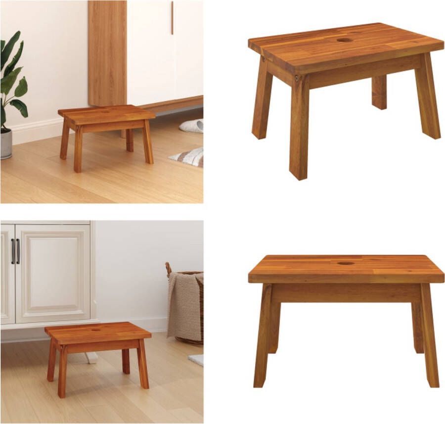 VidaXL Opstapkruk 38x26x22 cm massief acaciahout Opstapkruk Opstapkrukken Opstapkrukje Krukje