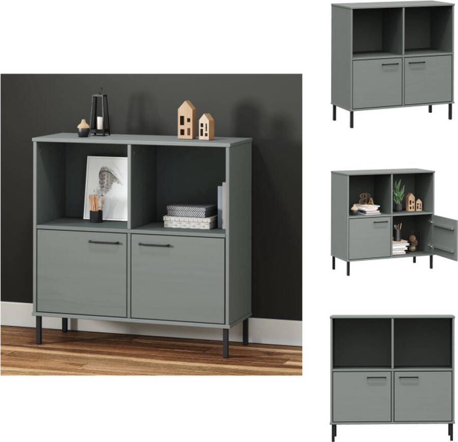 VidaXL Boekenkast Boekenkasten Boekenplank Boekenplanken Boekenkast met metalen poten OSLO 90x35x90 5 cm hout grijs