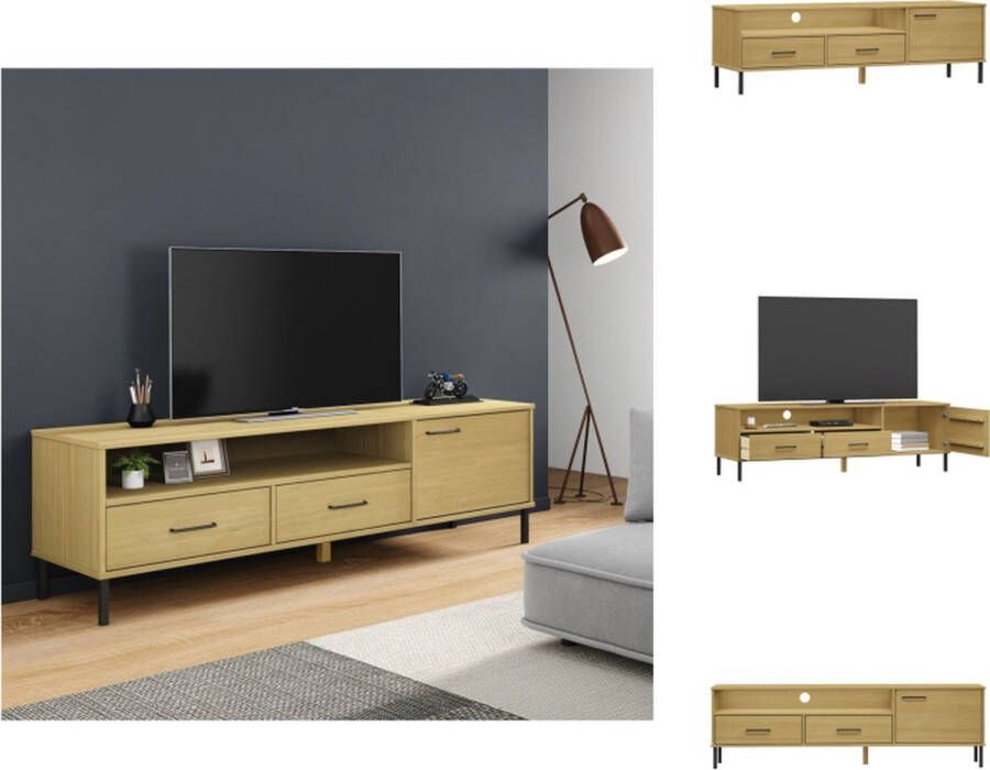 vidaXL OSLO TV-meubel Houten televisiekast 158 x 40 x 46.5 cm Bruin Kast