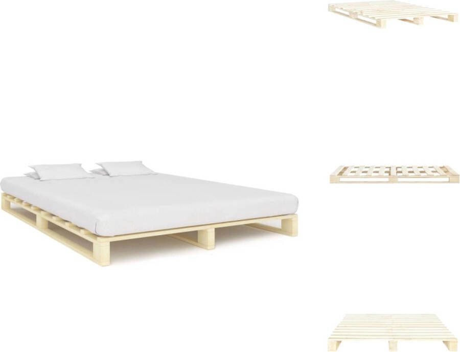 VidaXL Bed Bedden Slaapkamermeubel Bedframe pallet massief grenenhout 160x200 cm - Foto 3