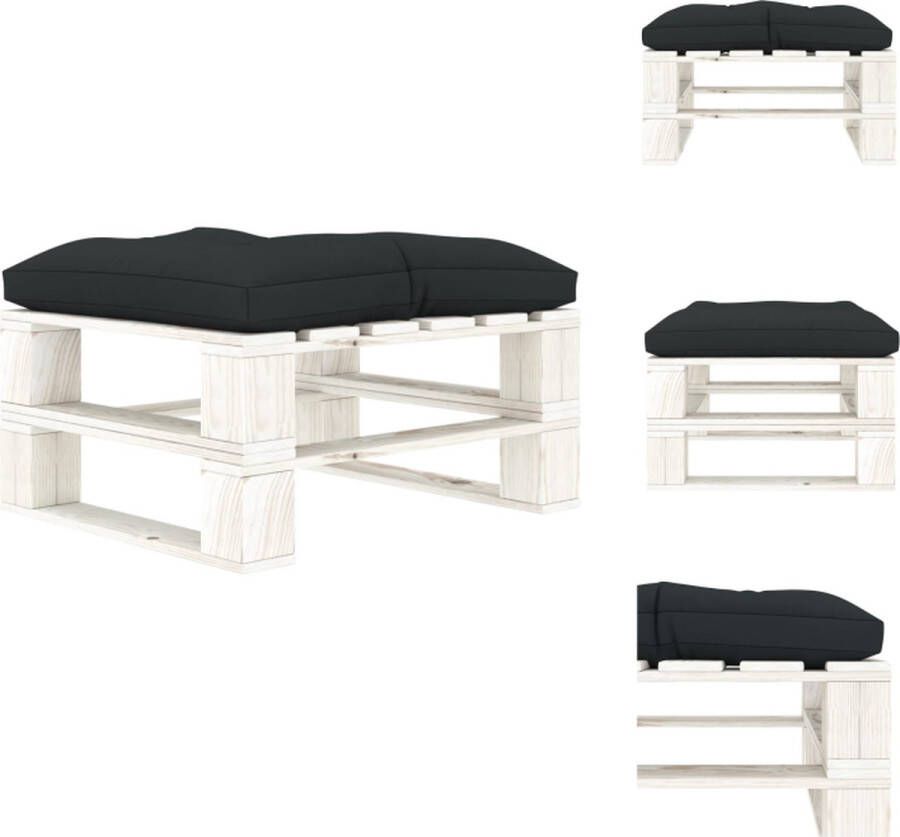 VidaXL Pallet Hocker Tuinmeubel 60 x 61.5 x 30.4 cm Grenenhout Poef