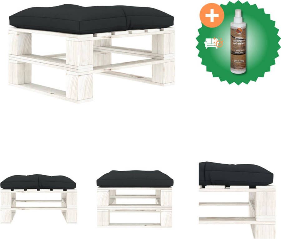 VidaXL Pallet Hocker Tuinmeubel 60 x 61.5 x 30.4 cm Grenenhout Poef Inclusief Houtreiniger en verfrisser - Foto 2
