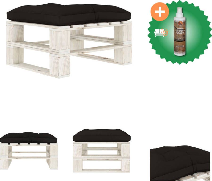 VidaXL Pallet Hocker Tuinmeubel 60 x 61.5 x 30.4 cm Grenenhout Poef Inclusief Houtreiniger en verfrisser