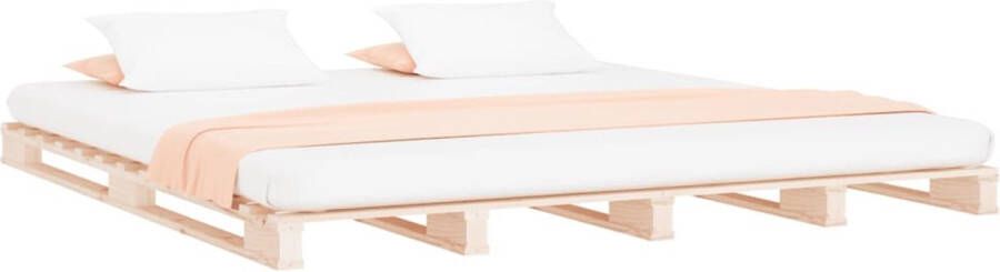 VidaXL -Palletbed-massief-grenenhout-135x190-cm-4FT6-Double - Foto 2