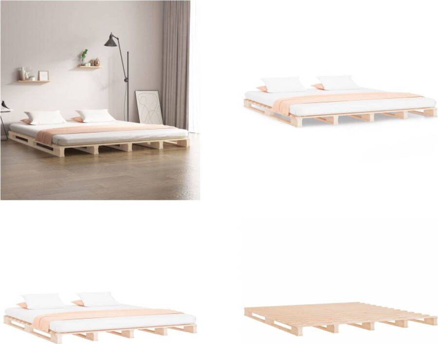 VidaXL Palletbed massief grenenhout 135x190 cm 4FT6 Double Palletbed Palletbedden Bed Slaapkamermeubel