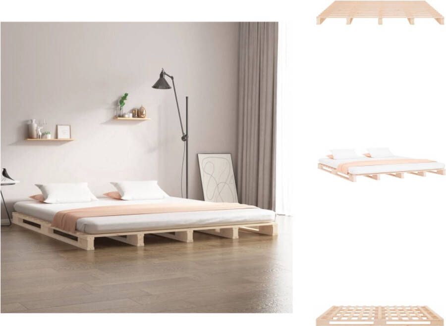 VidaXL Palletbed Palletbedden Bed Slaapkamermeubel Palletbed massief grenenhout 160x200 cm - Foto 2