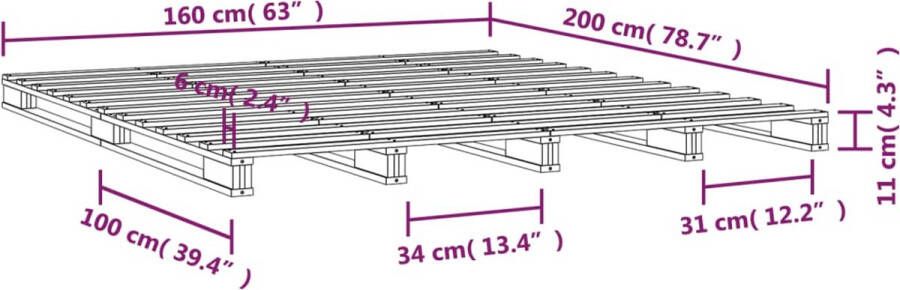 VidaXL -Palletbed-massief-grenenhout-160x200-cm - Foto 2