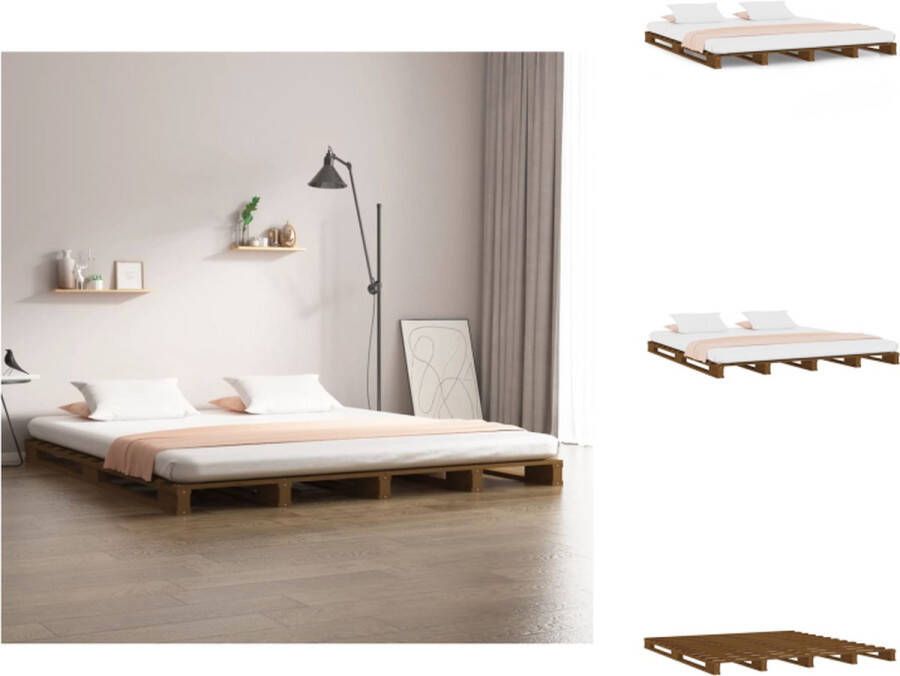 VidaXL Palletbed Palletbedden Bed Slaapkamermeubel Palletbed grenenhout honingbruin 120x190 cm 4FT Small Double - Foto 2