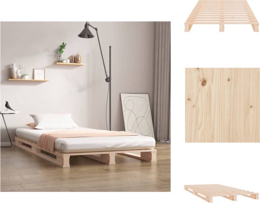 VidaXL Palletbed Palletbedden Bed Slaapkamermeubel Palletbed massief grenenhout 90x200 cm - Foto 2