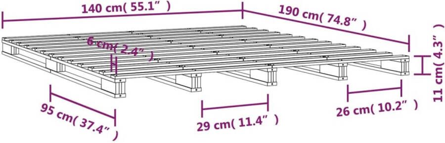 VidaXL -Palletbed-massief-grenenhout-zwart-140x190-cm - Foto 2