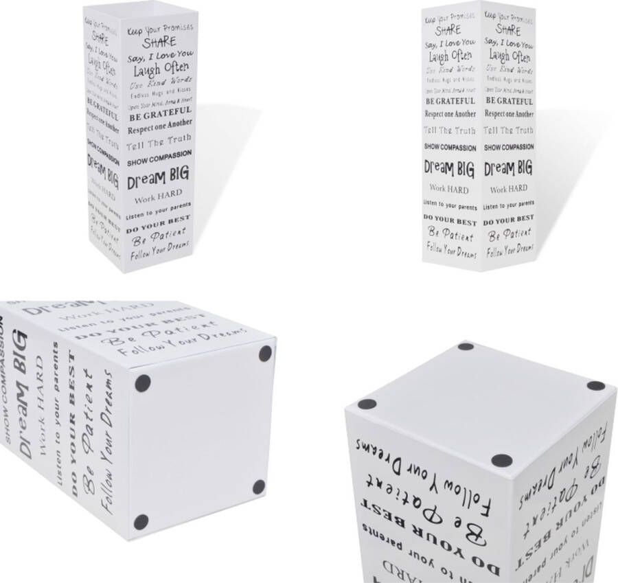 VidaXL Paraplu- en wandelstokhouder wit vierkant + tekst staal 48-5 cm Paraplubak Paraplubakken Paraplu Bak Paraplu Bakken - Foto 2