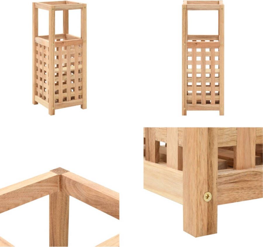 VidaXL Paraplubak 18x18x50 cm massief walnotenhout Paraplubak Paraplubakken Paraplustandaard Paraplustandaards