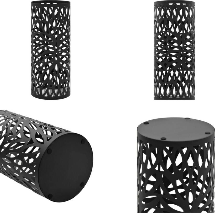 VidaXL Parapluhouder bladeren staal zwart Paraplubak Paraplubakken Paraplustandaard Paraplustandaards