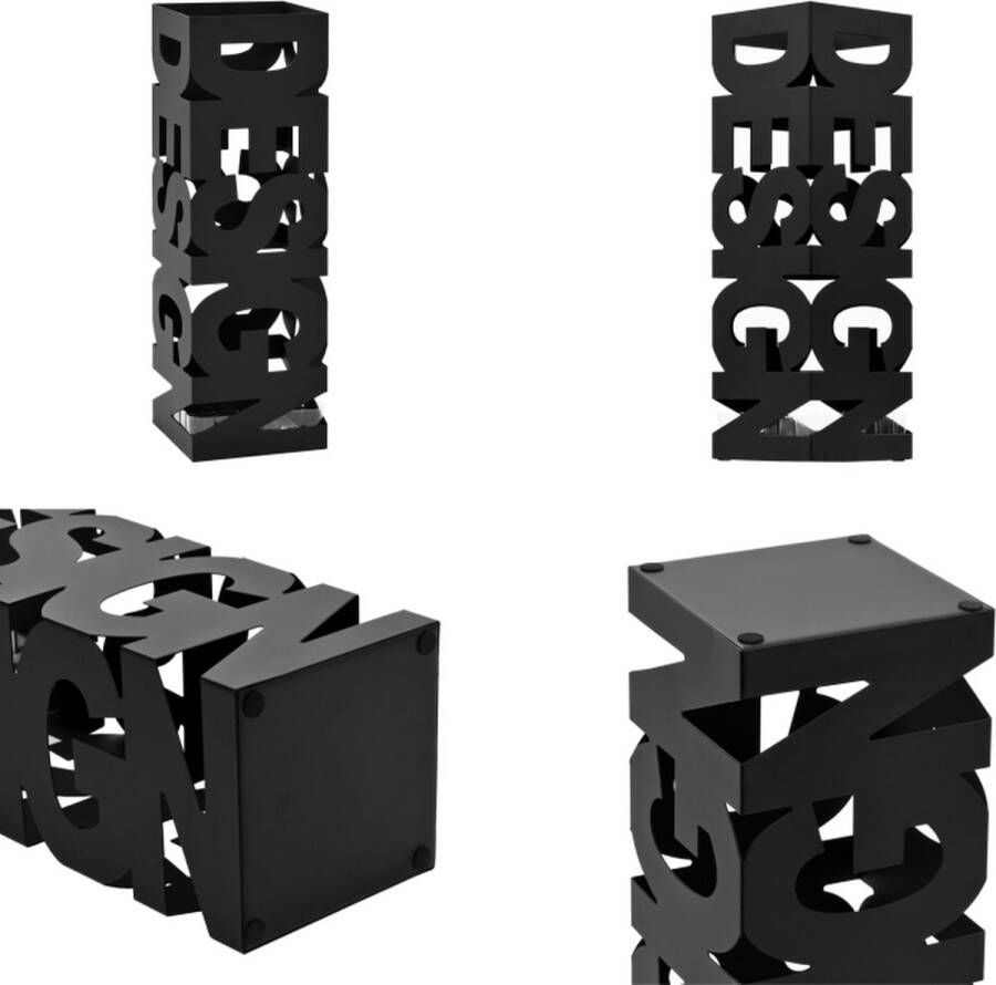 VidaXL Parapluhouder design staal zwart Paraplubak Paraplubakken Paraplustandaard Paraplustandaards