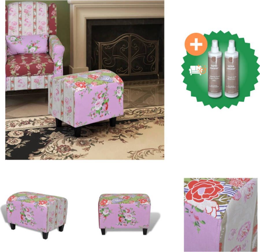 VidaXL Patchwork bloemen design voetenbankje Inclusief Onderhoudsset