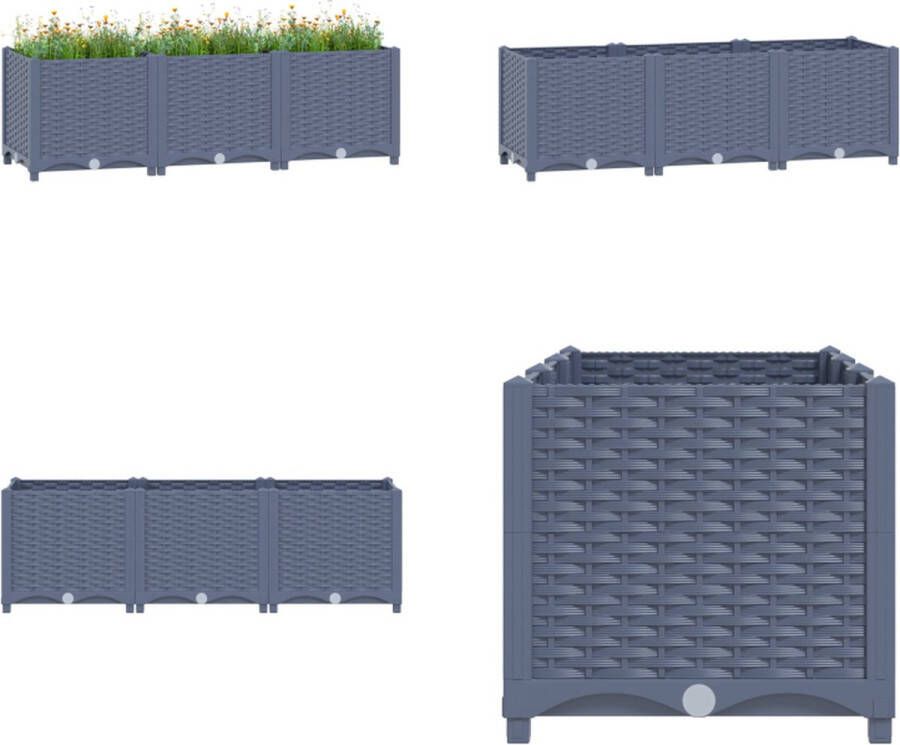 VidaXL Plantenbak verhoogd 120x40x38 cm polypropyleen Verhoogde Tuinbak Verhoogde Tuinbakken Verhoogde Plantenbak Verhoogde Plantenbakken
