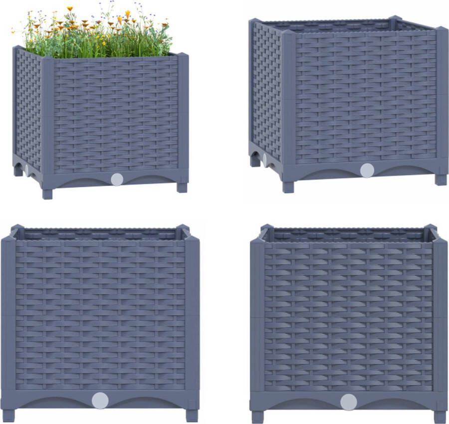 VidaXL Plantenbak verhoogd 40x40x38 cm polypropyleen Verhoogde Tuinbak Verhoogde Tuinbakken Verhoogde Plantenbak Verhoogde Plantenbakken