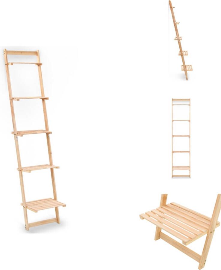 VidaXL Leunkast Leunkasten Decoratieve Ladder Decoratieve Ladders Wandrek ladder 41 5x30x176 cm cederhout