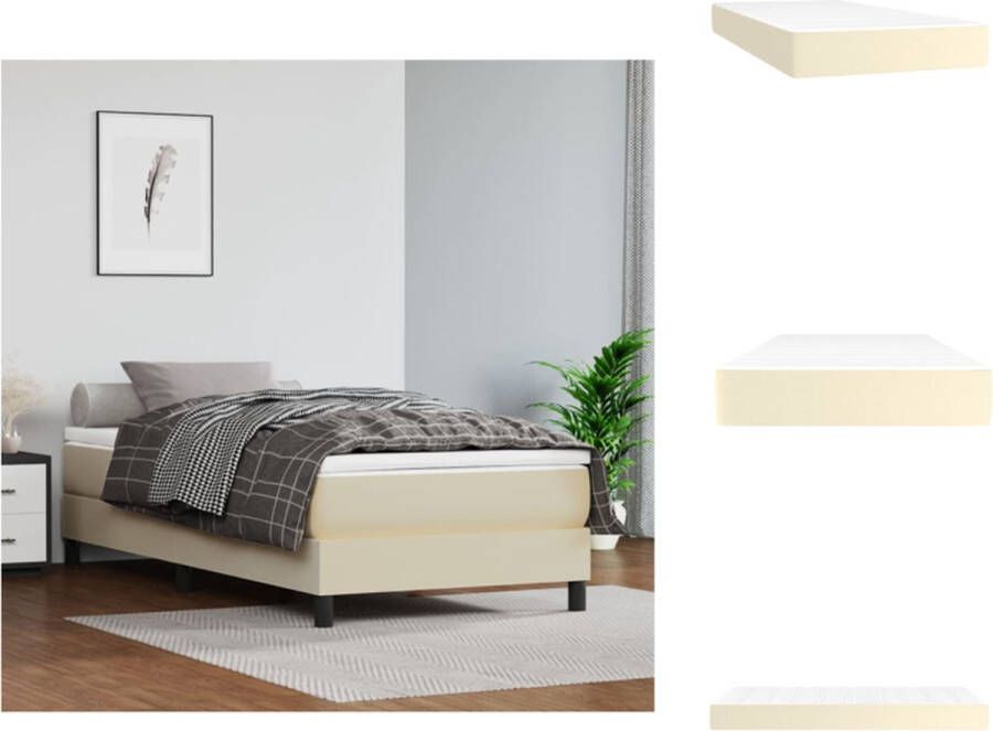 VidaXL Pocketveringmatras Pocketveringmatrassen Matras Pocketvering Matras Pocketveringmatras 100x200x20 cm kunstleer crèmekleurig - Foto 2