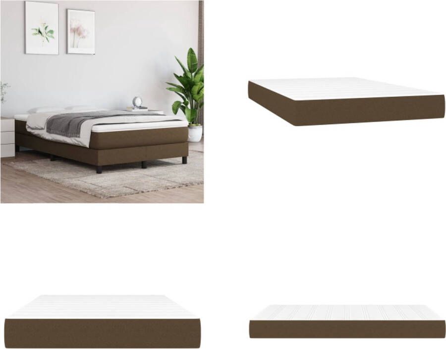 VidaXL Pocketveringmatras 120x200x20 cm stof donkerbruin Pocketveringmatras Pocketveringmatrassen Matras Pocketvering Matras