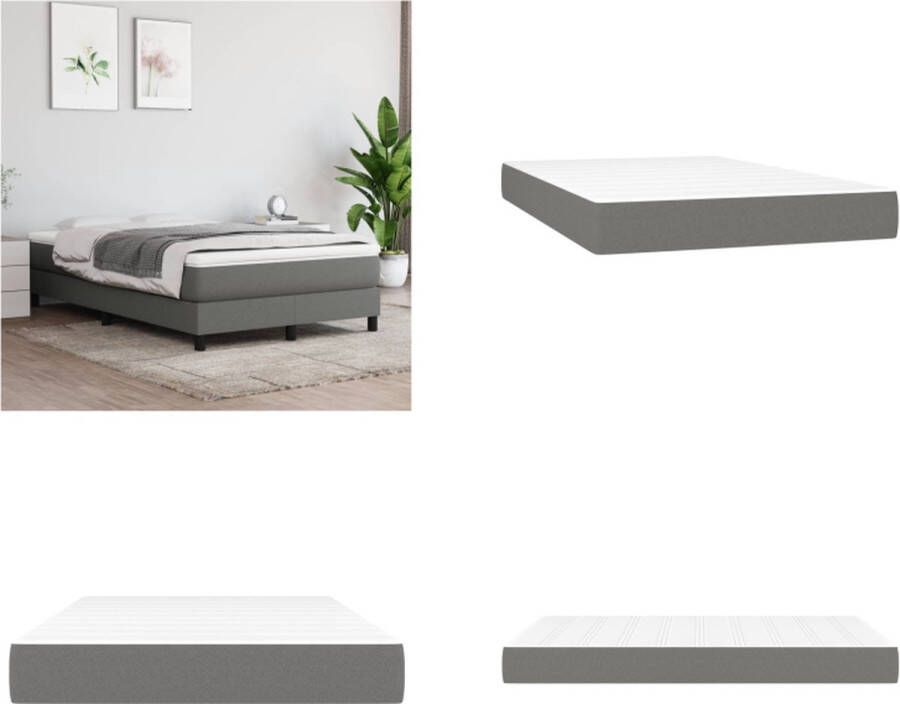 VidaXL Pocketveringmatras 120x200x20 cm stof donkergrijs Pocketveringmatras Pocketveringmatrassen Matras Pocketvering Matras