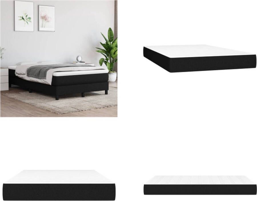 VidaXL Pocketveringmatras 120x200x20 cm stof zwart Pocketveringmatras Pocketveringmatrassen Matras Pocketvering Matras