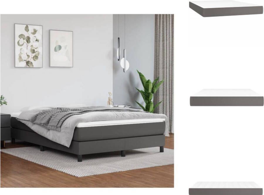 VidaXL Pocketveringmatras Pocketveringmatrassen Matras Pocketvering Matras Pocketveringmatras 140x200x20 cm kunstleer grijs